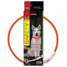 Obojok Dog Fantasy LED nylon - oranžový, 65cm