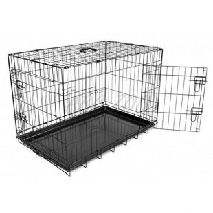 Klietka Dog Cage Black Lux - 2x dvierka, M - 78,5 x 52,5 x 59 cm