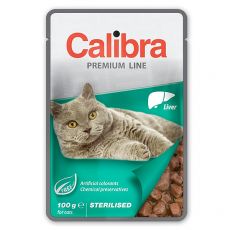 CALIBRA Cat Adult Sterilised kúsky s pečeňou v omáčke 100 g