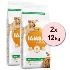 Iams Dog Adult Large Breed, Chicken 2 x 12 kg