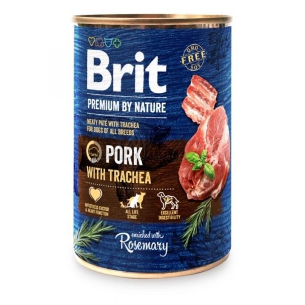 Konzerva Brit premium by Nature Pork  & Trachea 400 g