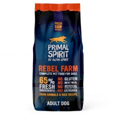 Primal Spirit Dog 65% Rebel Farm - kura a ryby 12kg