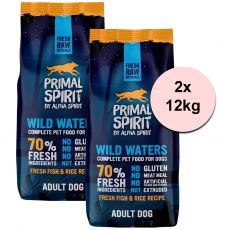 Primal Spirit Dog 70% Wild Waters – morské ryby 2 x 12kg