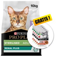 PURINA PRO PLAN CAT STERILISED RENAL PLUS morka 10kg + kapsičky Nutri Savour hovädzie 5x85g