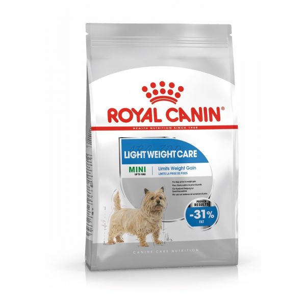 ROYAL CANIN Mini Light Weight Care diétne granuly pre psy 8 kg + 12 kapsičiek GRÁTIS